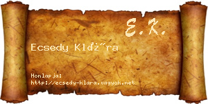Ecsedy Klára névjegykártya