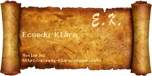 Ecsedy Klára névjegykártya