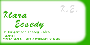 klara ecsedy business card