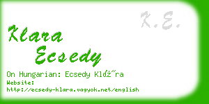 klara ecsedy business card
